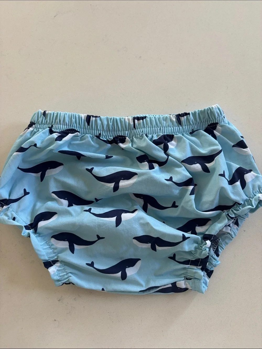 Pottery Barn Kids Light Blue Whale Print Swim Diaper Cover